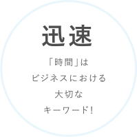 迅速「時間」はビジネスにおける大切なキーワード！